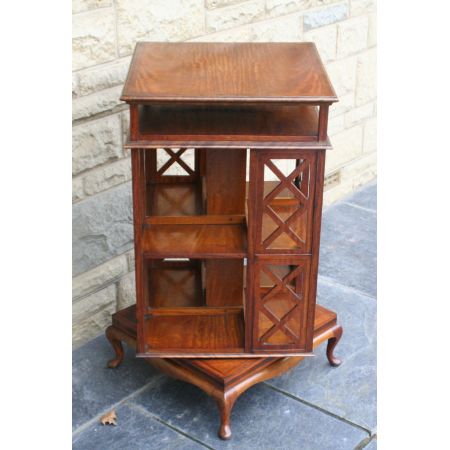 Edwardianisches antikes Satinwood Revolving Bookcase britisch ca 1890