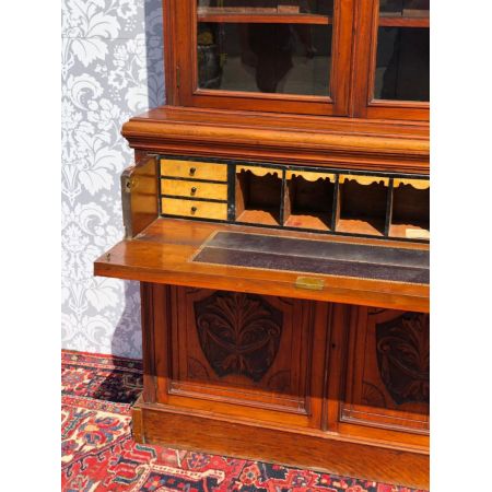 Antikes viktorianisches Bücherregal Nussbaum britisch ca 1860