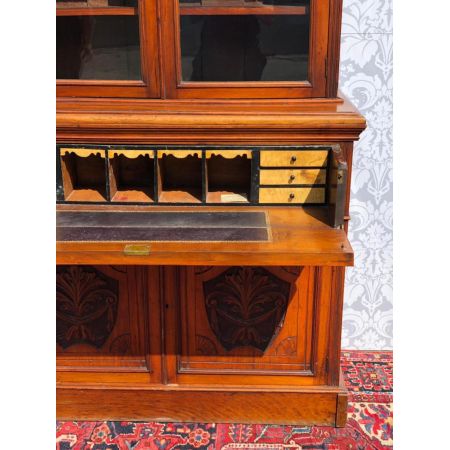 Antikes viktorianisches Bücherregal Nussbaum britisch ca 1860