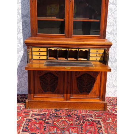 Antikes viktorianisches Bücherregal Nussbaum britisch ca 1860