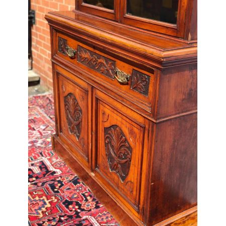 Antikes viktorianisches Bücherregal Nussbaum britisch ca 1860