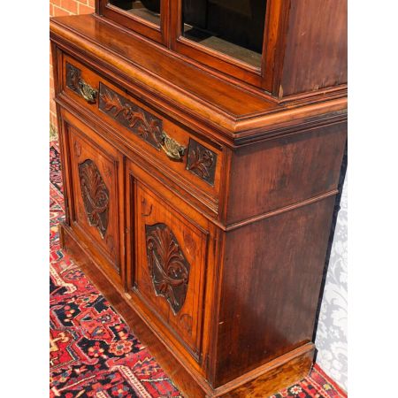 Antikes viktorianisches Bücherregal Nussbaum britisch ca 1860