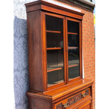 Antikes viktorianisches Bücherregal Nussbaum britisch ca 1860