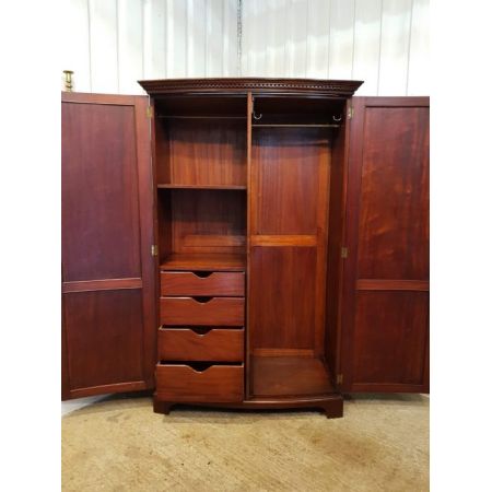 Edwardianischer antiker Mahagoni Kleiderschrank ca 1900