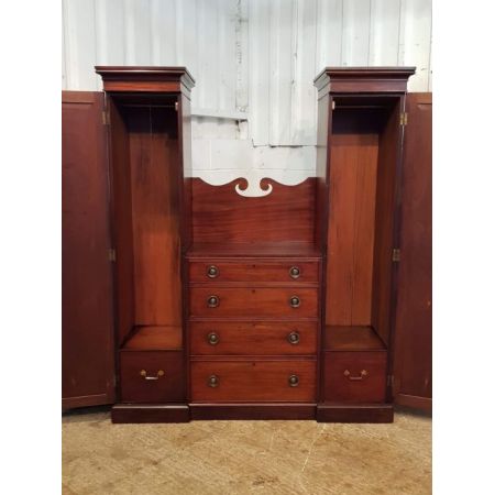 Viktorianischer antiker Mahagoni Kleiderschrank ca 1880