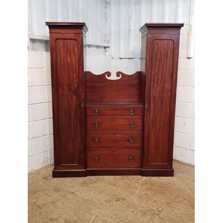 Viktorianischer antiker Mahagoni Kleiderschrank ca 1880