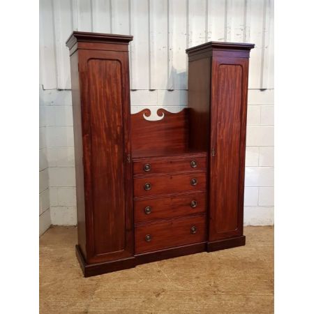 Viktorianischer antiker Mahagoni Kleiderschrank ca 1880