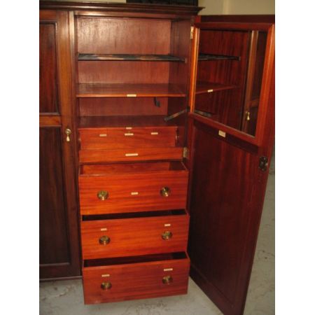 Englischer edwardianischer Mahagoni Kleiderschrank antik ca 1920