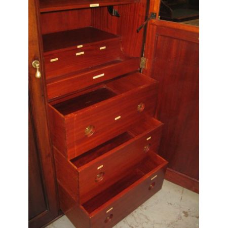 Englischer edwardianischer Mahagoni Kleiderschrank antik ca 1920