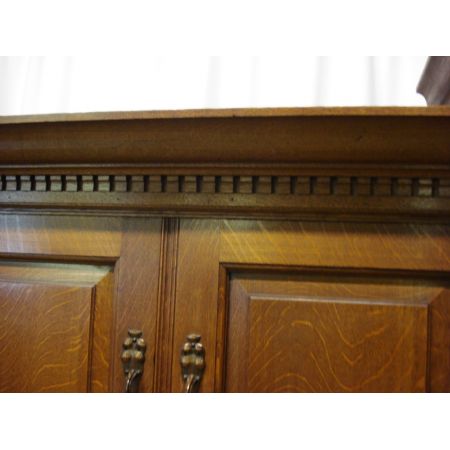 Englischer Arts & Craft Kleiderschrank Eiche antik ca 1900