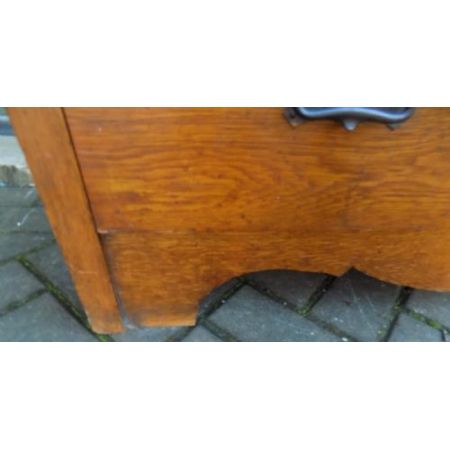 Englischer Arts & Crafts Eichen Kleiderschrank antik ca 1900