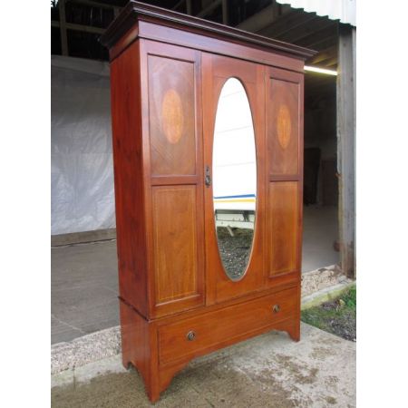 Edwardianischer antiker Mahagoni Kleiderschrank englisch ca 1890