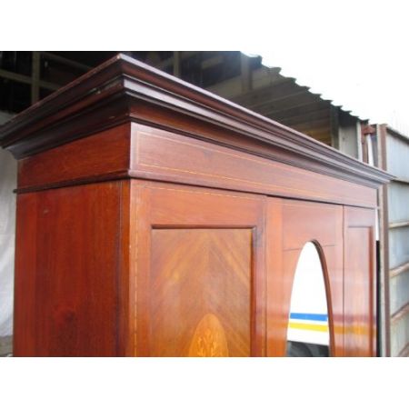 Edwardianischer antiker Mahagoni Kleiderschrank englisch ca 1890