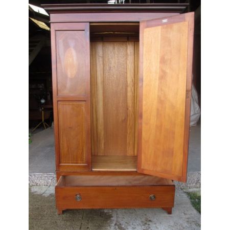 Edwardianischer antiker Mahagoni Kleiderschrank englisch ca 1890