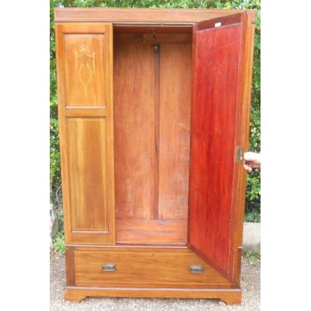 Edwardianischer antiker Mahagoni Kleiderschrank englisch ca 1900