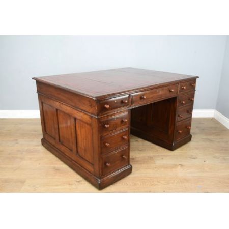 Edwardianischer antiker Mahagoni Partner Schreibtisch englisch ca 1910