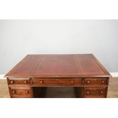 Edwardianischer antiker Mahagoni Partner Schreibtisch englisch ca 1910