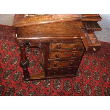 Viktorianischer Palisander Davenport Schreibtisch antik ca 1850