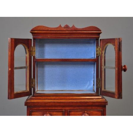 Viktorianischer Miniaturbücherschrank Mahagoni antik ca 1850