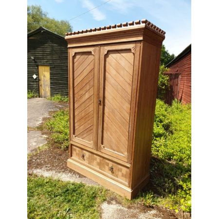 Antiker Britischer Kiefer Kleiderschrank ca 1880