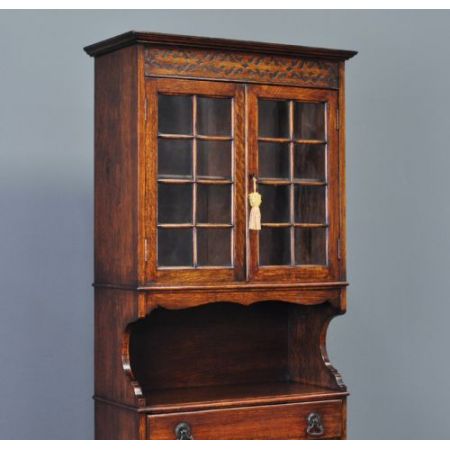 Massivholz Bücherschrank Eichenholz antik ca 1920