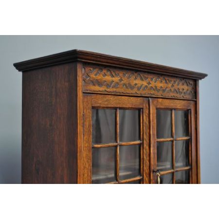 Massivholz Bücherschrank Eichenholz antik ca 1920