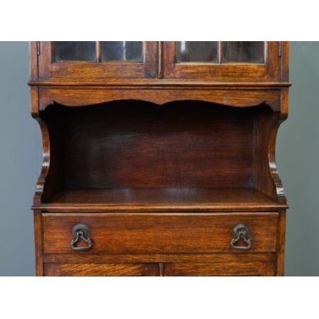 Massivholz Bücherschrank Eichenholz antik ca 1920