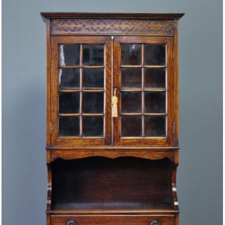 Massivholz Bücherschrank Eichenholz antik ca 1920