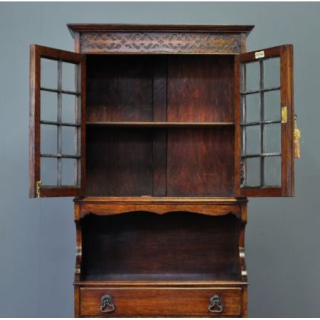 Massivholz Bücherschrank Eichenholz antik ca 1920