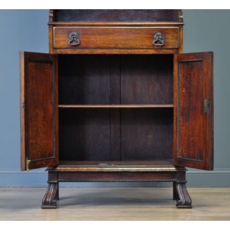 Massivholz Bücherschrank Eichenholz antik ca 1920