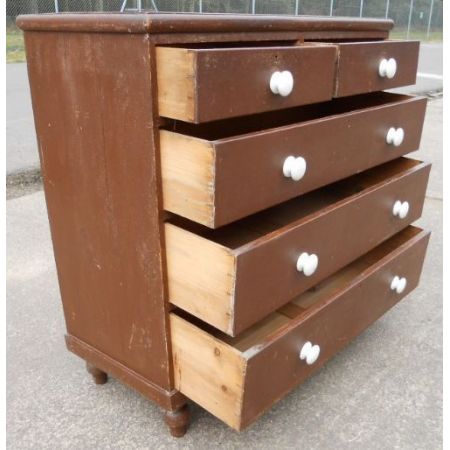 Viktorianische Kiefernholz Kommode antik ca 1850