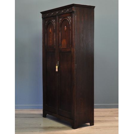 Antiker Massivholz Kleiderschrank Eichenholz ca 1920