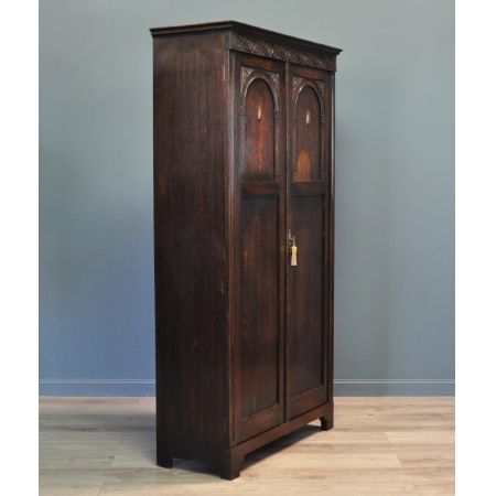 Antiker Massivholz Kleiderschrank Eichenholz ca 1920