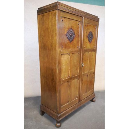 Antiker Massivholz Kleiderschrank Eiche ca 1920