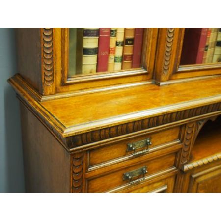 Victorianische Eichen Bücherfront antik ca 1890