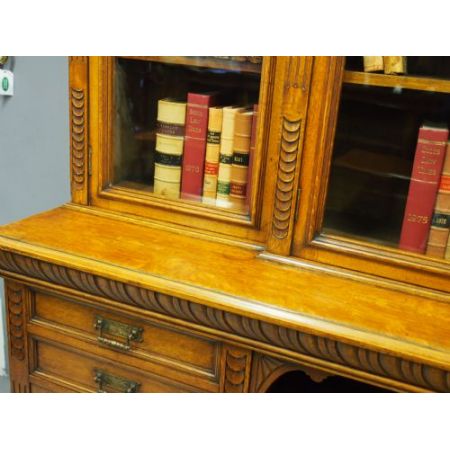 Victorianische Eichen Bücherfront antik ca 1890