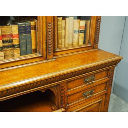 Victorianische Eichen Bücherfront antik ca 1890