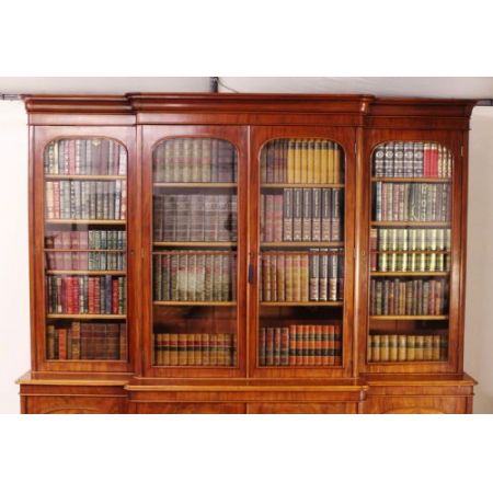 Viktorianische Mahagoni Bücherfront antik ca1850
