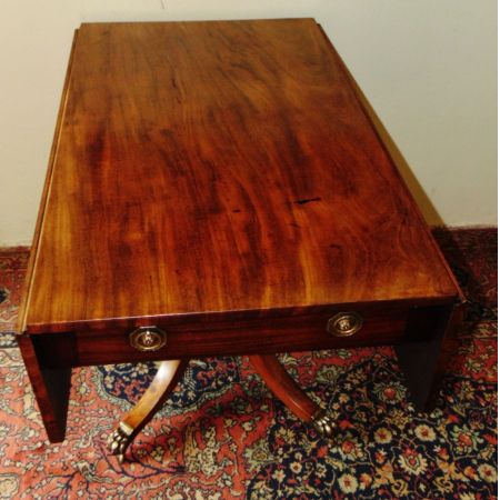 Georgianischer Mahagoni Esstisch von Duncan Phyfe antik ca 1820