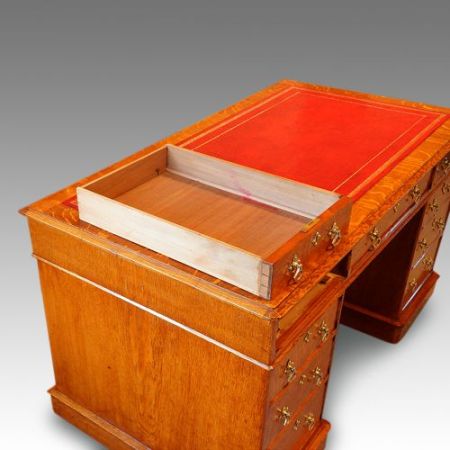 Viktorianischer Eichen Schreibtisch antik ca 1880