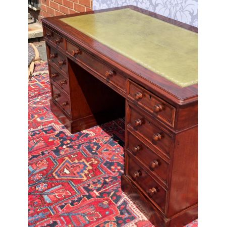 Viktorianischer Massivholz Schreibtisch antik ca 1870