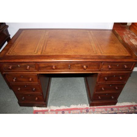 Viktorianischer Mahagoni Schreibtisch antik ca 1870