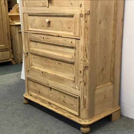 Antiker dänischer Kiefernholz Schrank Weichholz ca 1890