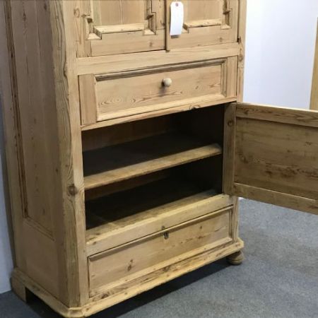 Antiker dänischer Kiefernholz Schrank Weichholz ca 1890