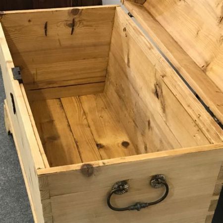 Kiefernholz Truhe Weichholz antik ca 1890