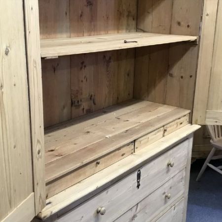 Niederländischer Kiefern Schrank Weichholz antik ca 1900