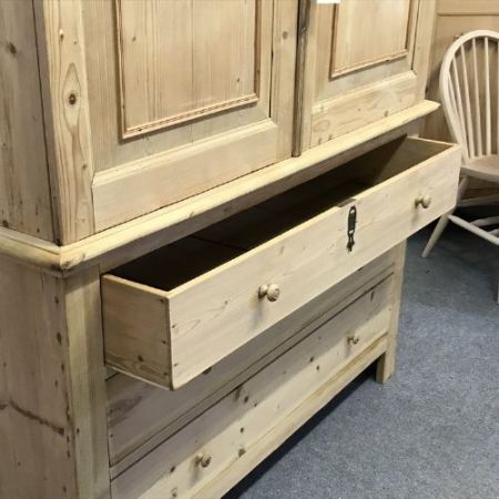 Niederländischer Kiefern Schrank Weichholz antik ca 1900