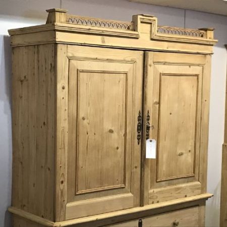 Niederländischer Kiefern Schrank Weichholz antik ca 1900