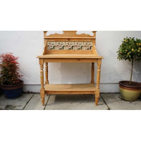 Viktorianischer Kiefern Waschtisch Weichholz antik ca 1880