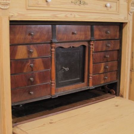 Großer Kiefer Sekretär Weichholz antik ca 1900